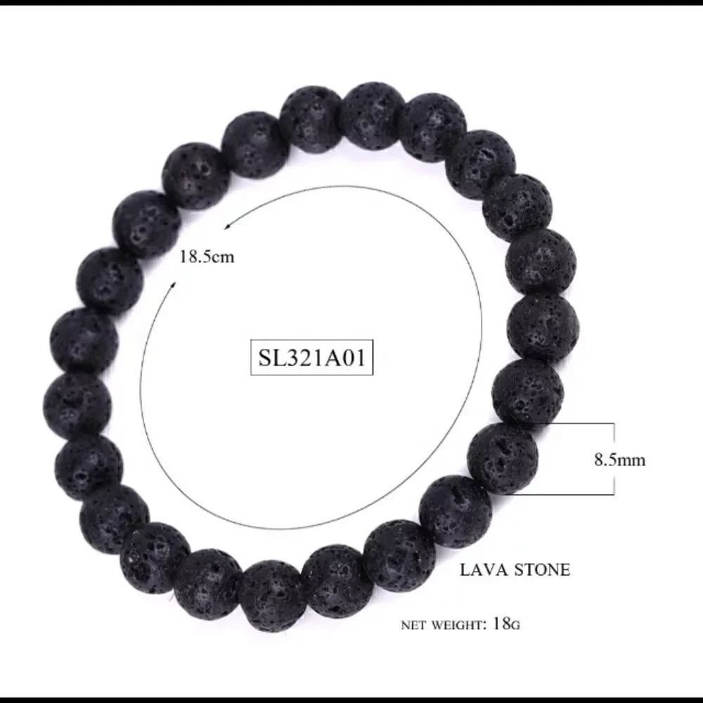 Set of (3) Lava Rock Essential Oil Diffuser Bracelets